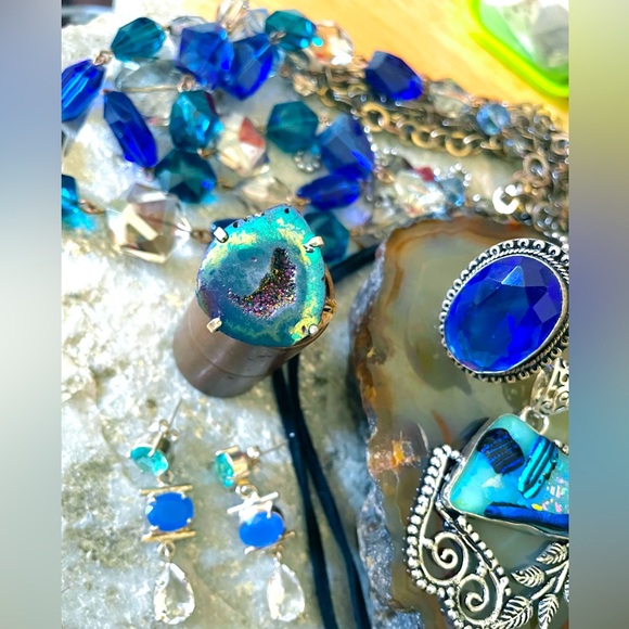 Free People Royal Blue Crop Velvet Renaissance Romantic Blouson Sleeve Holiday - Picture 2 of 7